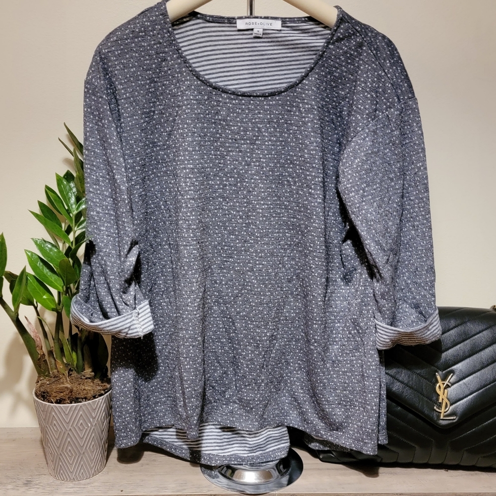 XL Rose and Olive Blouse